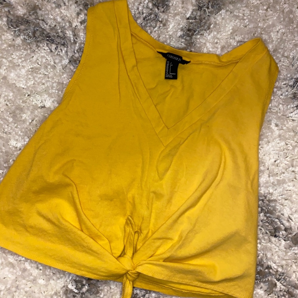 Yellow Tie Crop Top